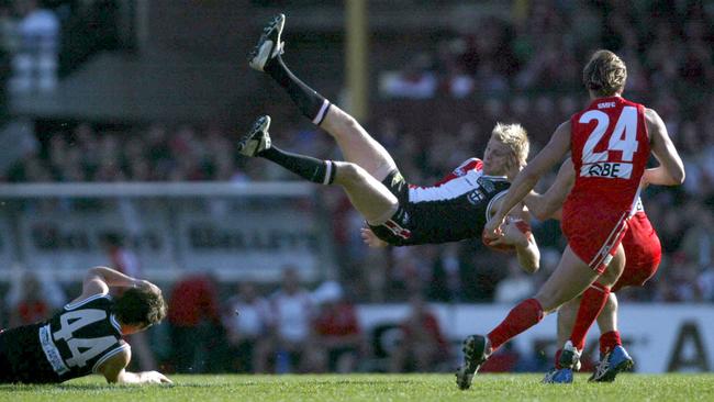 The mark against Sydney in 2004 that sums up Nick Riewoldt’s courage.