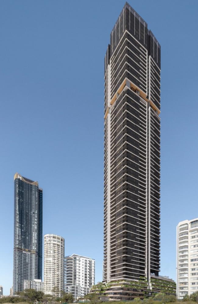 Meriton Shore, with its sister tower, Ocean, to the south. Picture: Supplied