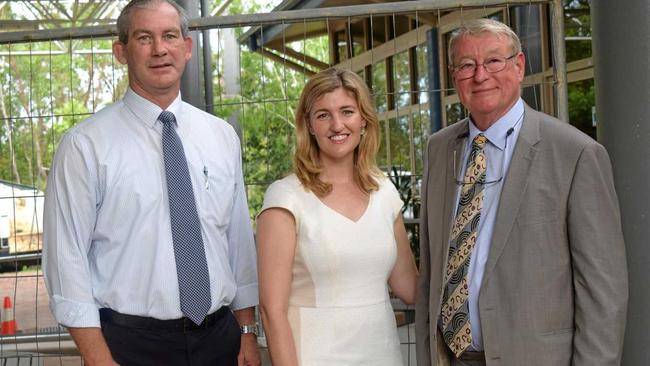 FUNDING ANNOUNCEMENT: Gympie Regional Council mayor Mick Curran with Minister for Training and Skills Development Shannon Fentiman and USC Vice-Chancellor and President Professor Greg Hill. Picture: Philippe Coquerand