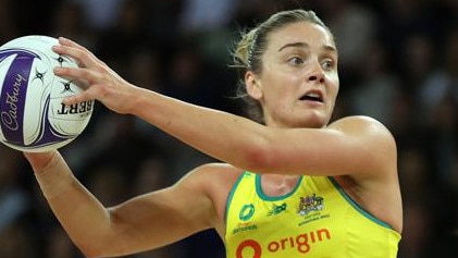 AUCKLAND, NEW ZEALAND - OCTOBER 12: Liz Watson of the Australian Diamonds during the Constellation Cup netball match between New Zealand and Australia at Spark Arena on October 12, 2022 in Auckland, New Zealand. (Photo by Phil Walter/Getty Images)