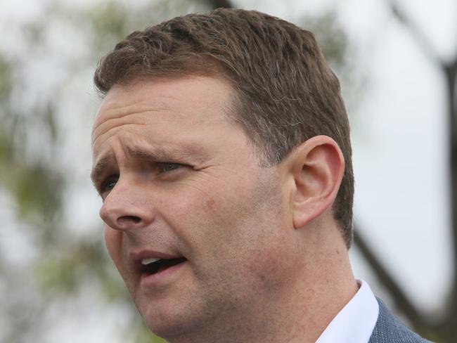 ADELAIDE, AUSTRALIA - Advertiser Photos NOVEMBER 22, 2022: The Treasurer, Stephen Mullighan MP at a Press conference on Riverview Drive on the Berri Murray River water front, SA. Picture Emma Brasier