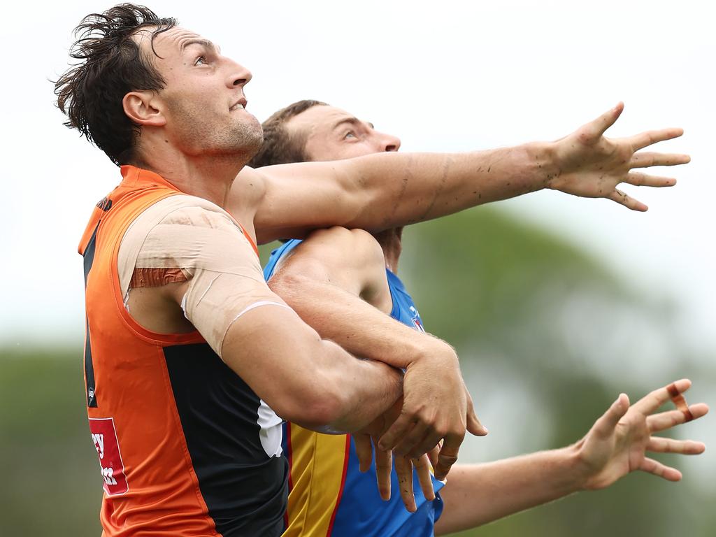 Preuss was costly for the Giants’ giving away a set shot in the first half. Picture: Matt King/Getty Images