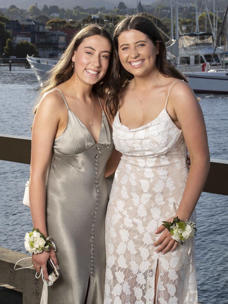 Rosie Bain and Olivia Viney at St Michael's Collegiate School leavers dinner at Wrest Point. Picture: Chris Kidd