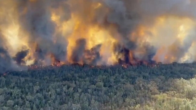 The enormous blaze has raged through 112,000 hectares. Picture: RFS