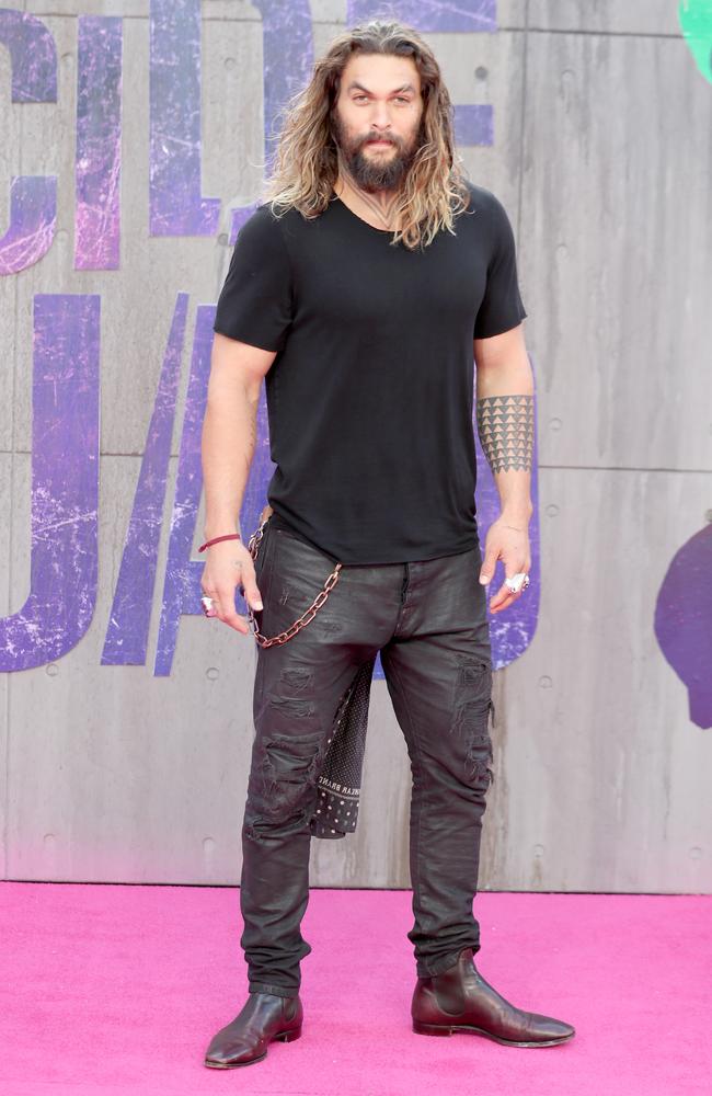 Jason Momoa attends the European Premiere of “Suicide Squad” at the Odeon Leicester Square on August 3, 2016 in London, England. Picture: Getty