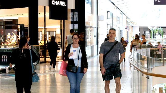 Shoppers at the Pacific Fair shopping centre on the Gold Coast. Picture: Steve Pohlner