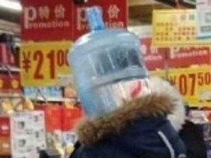 Chinese are getting creative as surgical mask supplies dy up in China. Picture: