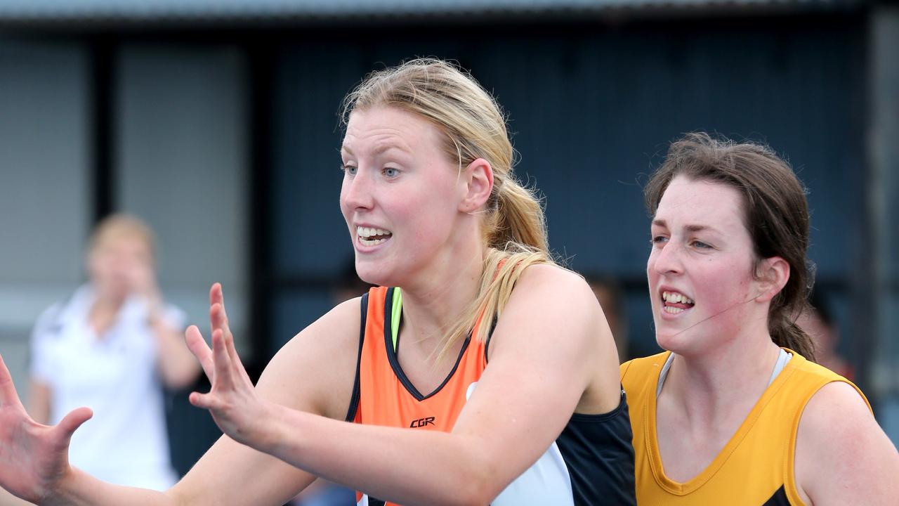 GFL Netball: Geelong West Giants v Grovedale. Geelong West Goal Shooter Aleisha McDonald. Picture: Mike Dugdale