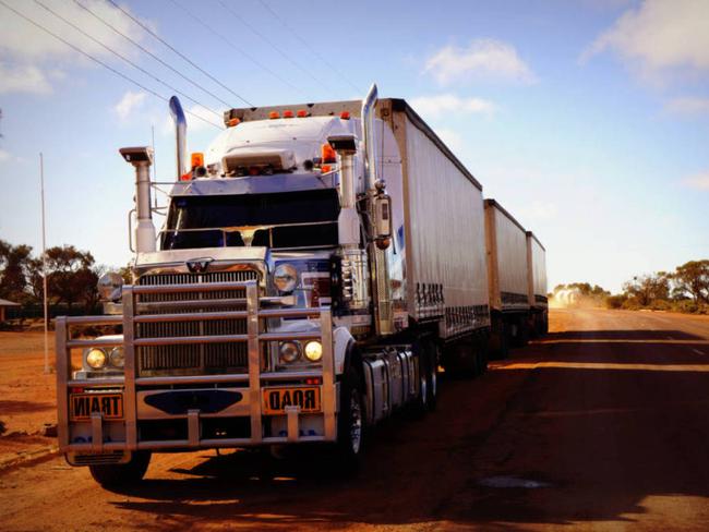 A triple length Road Train in Australia's Outback