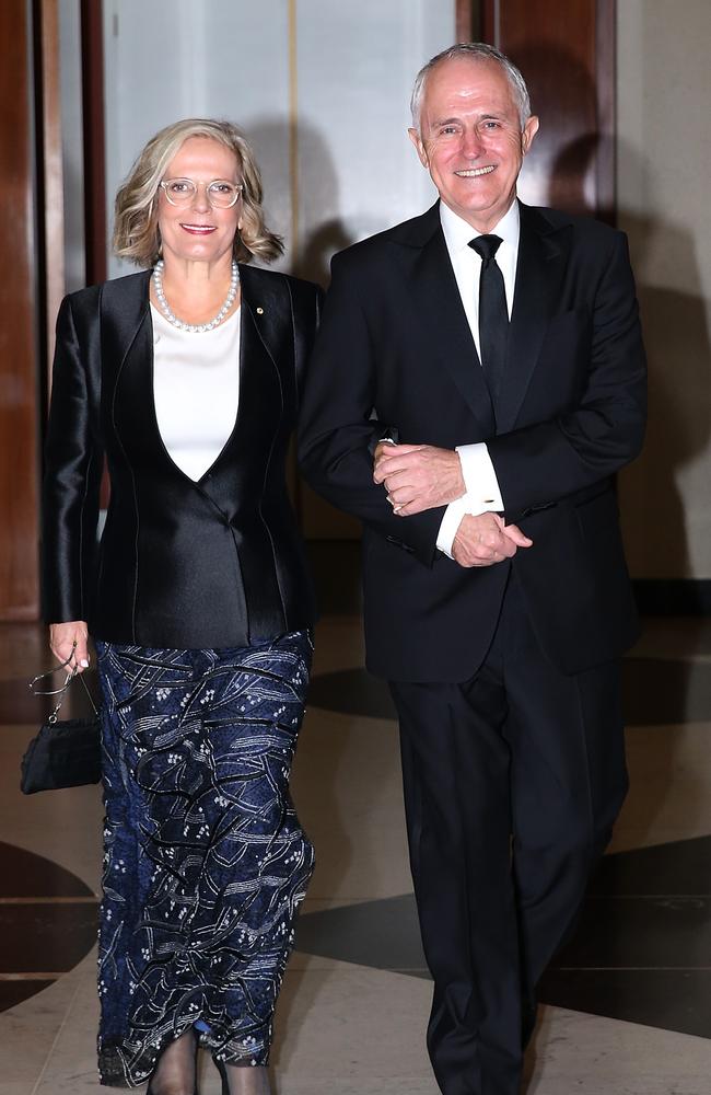 Malcolm Turnbull and his wife Lucy at the federal Parliament Midwinter Ball 2017. Picture Ray Strange