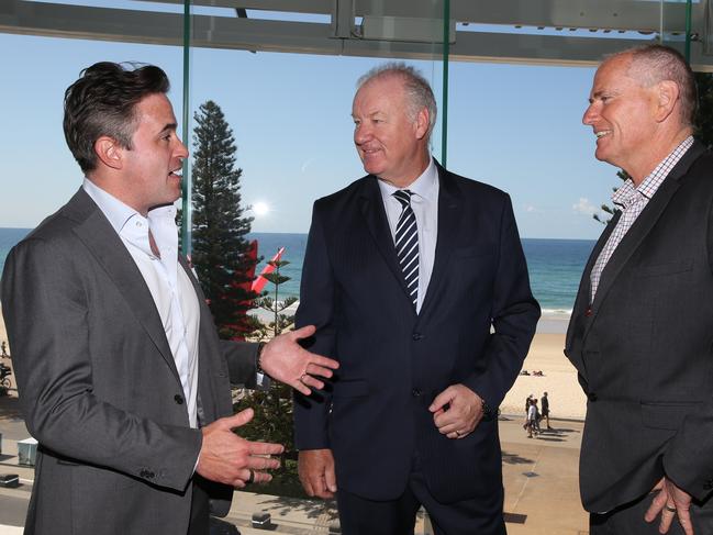 Future Gold Coast Business Leaders Roundtable at Seascape Restaurant in Surfers Paradise.Clark Kirby,Ron Calvert, and Dean Gould.  Picture Glenn Hampson