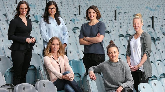 No tokenism: Neroli Meadows, Sarah Faour, Kelli Underwood, Lauren Arnell, Tiffany Cherry and Daisy Pearce. Picture: Ian Currie