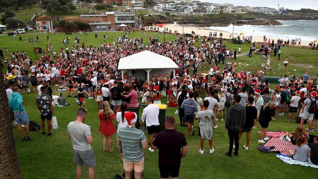 A crowd of mostly backpackers held an impromptu party at Bronte Beach on Christmas Day, sparking outrage. Picture: Toby Zerna