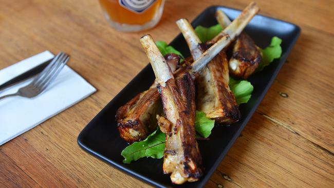 Fall from the bone lamb ribs are perfect with a $10.50 pint of Furphy