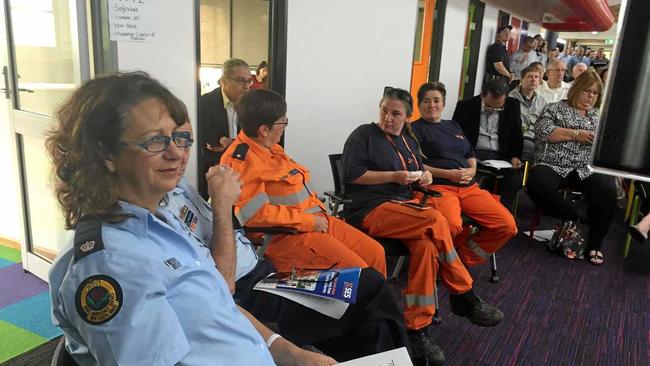 SES team at the Flood Recovery Forum organised by Lismore Chamber of Commerce at Southern Cross University. Picture: Sophie Moeller