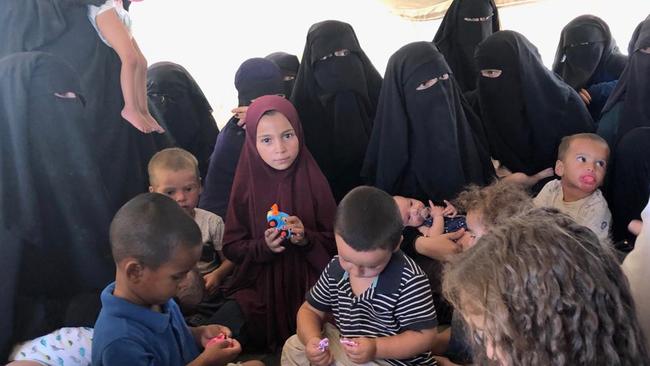 Australian women and children at the al-Hol camp in northeast Syria.