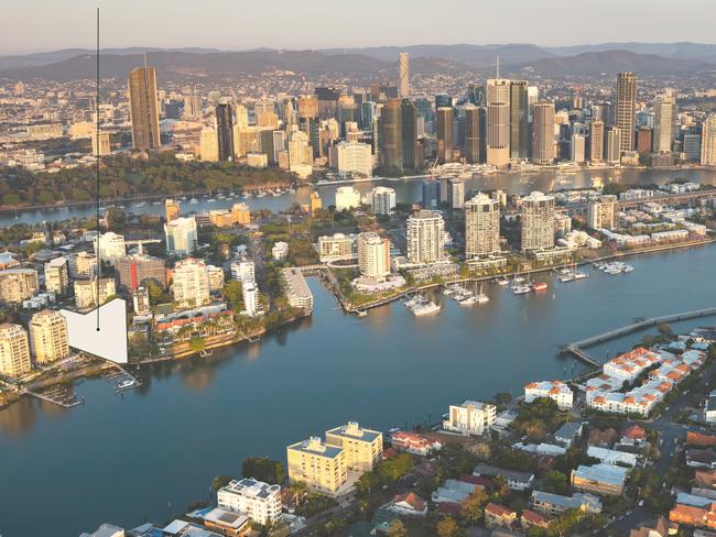 Pikos Group's GAIA development has been greenlighted for Kangaroo Point - aerial view.