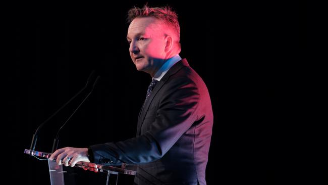 Energy Minister Chris Bowen speaks at the Sydney Energy Forum this week. Picture: Oscar Colman