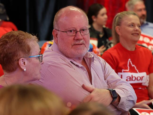 Premier Steven Miles holds his party launch at the North Lakes Community Centre. Gary Bullock in the crowd. Pics Adam Head