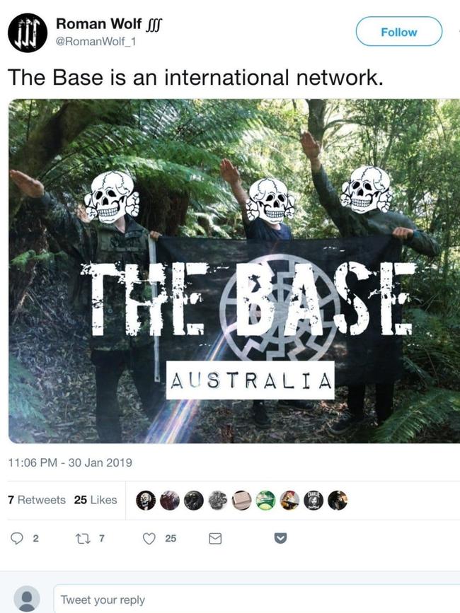 The Base claiming to have set up a cell in Australia. Image: X.