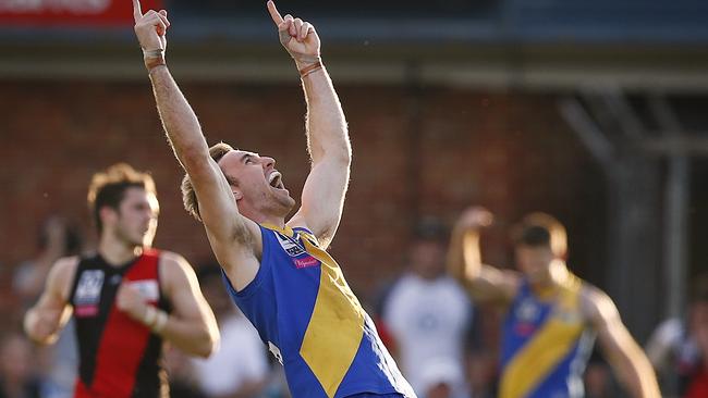 Williamstown v Essendon Sam Dunell celebrates the SeaEagles win Picture:Wayne Ludbey