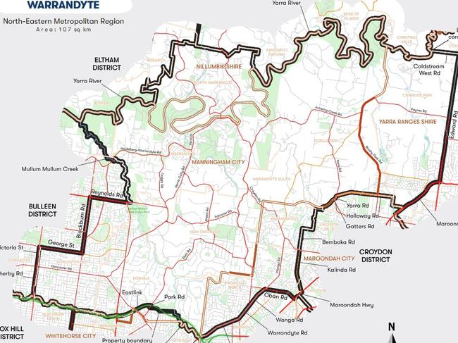 The Victorian electorate of Warrandyte. Picture: VEC