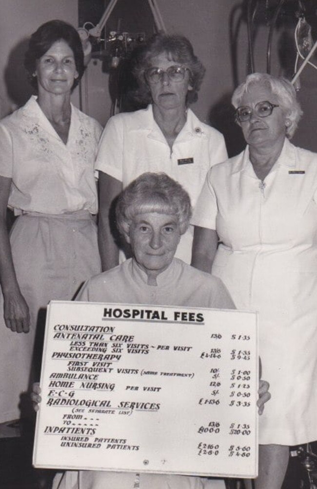 A legendary group of Alice Springs nurses: Kay Hawkins, Marcia Daley, Ruth McKenzie-Campbell and Margaret Waite (front).