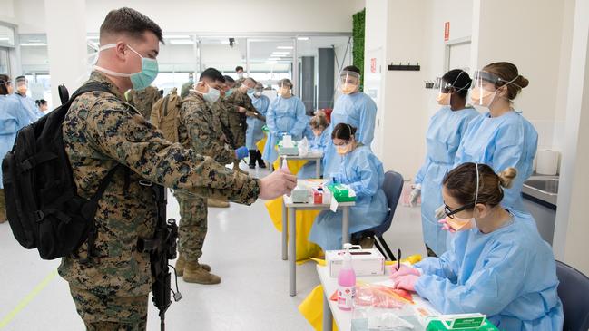 A US Marine being tested in Darwin. Picture: File.