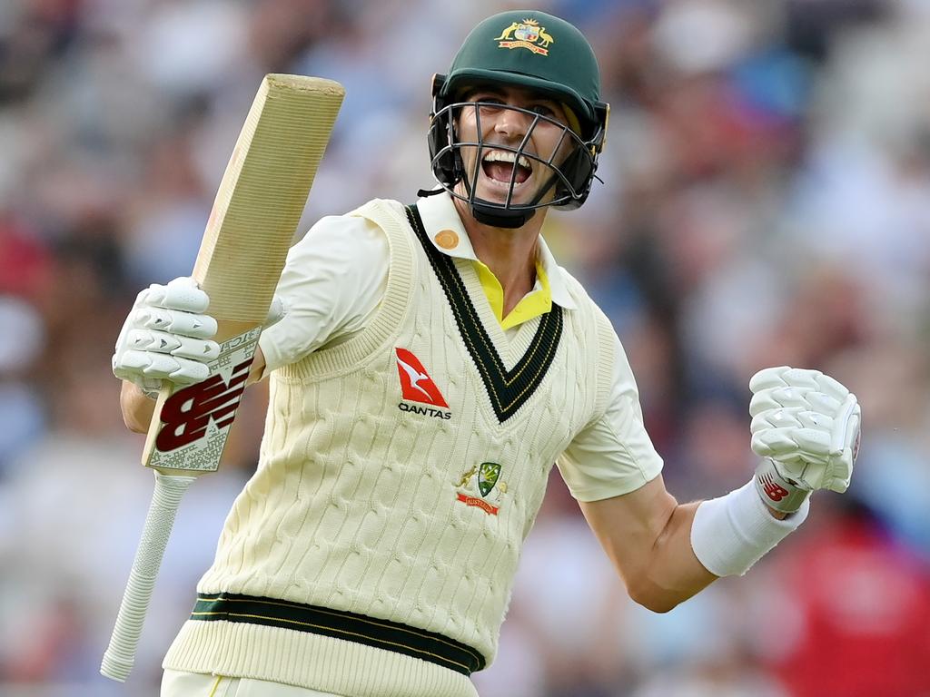 Pat Cummins summoned something special with the bat to win the first Test for Australia at Edgbaston. Picture: Stu Forster/Getty Images