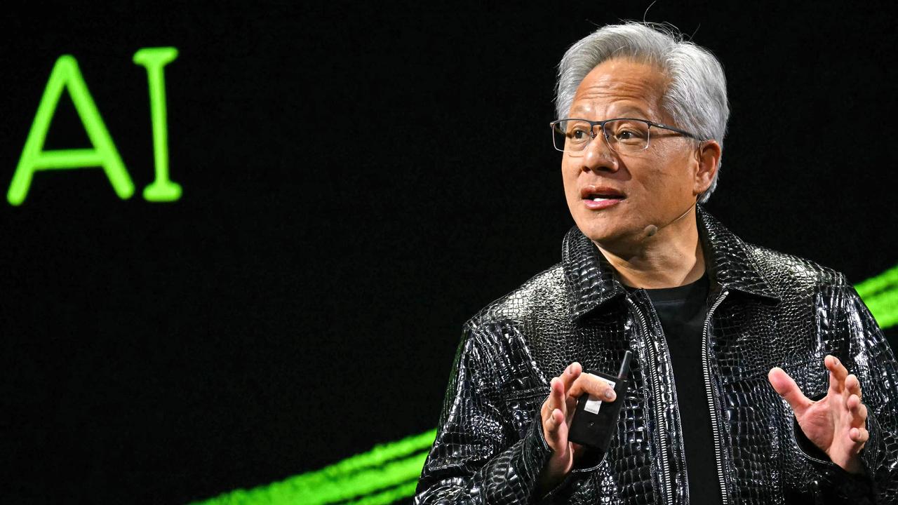 Nvidia chief executive Jensen Huang at the Consumer Electronics Show in Las Vegas this week. The chipmaker’s shares are up 170 per cent over the year. Picture: AFP