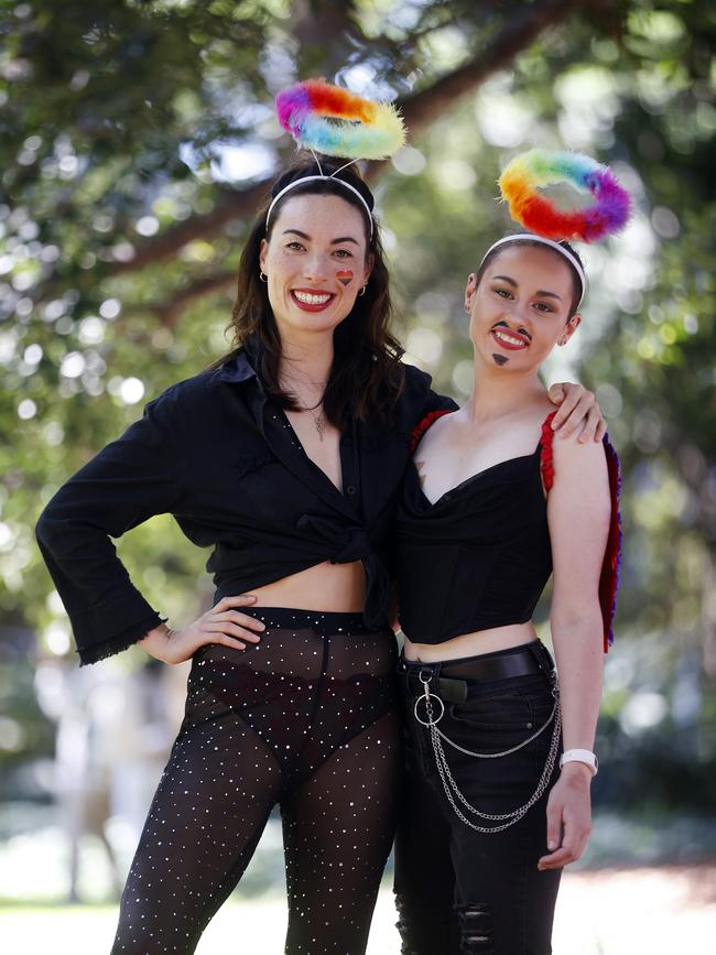 Bronwyn Lee and Sarah Williams from the New City Church float. Picture: Sam Ruttyn