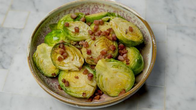 Bacon and Brussels sprout. Picture: Jerad Williams