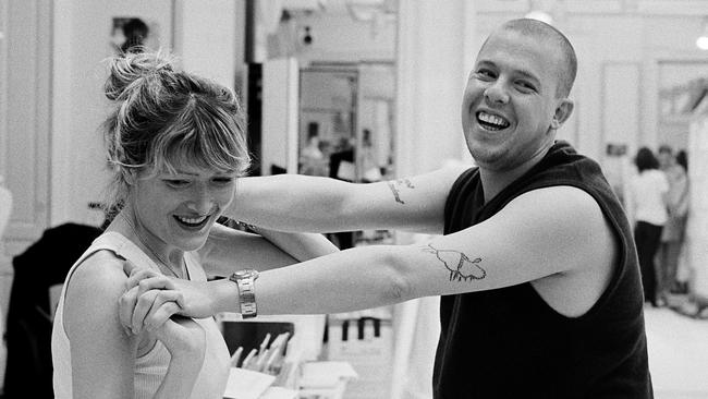 Lee Alexander McQueen and his then design assistant Catherine Brickhill at Givenchy in 1999. Picture: Ann Ray/Barrett Barrera Projects.