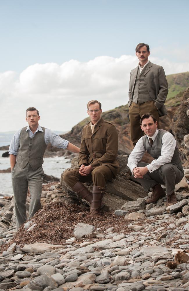 STRICTLY embargoed to April 19, 2015 Sunday TV GuidesDeadline Gallipoli cast from left: Sam Worthington, Joel Jackson, Hugh Dancy and Ewen Leslie. MUST CREDIT: Matt Nettheim