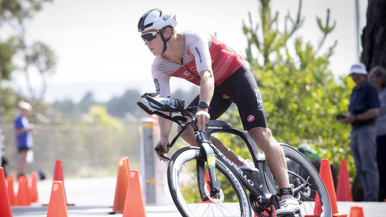 Cameron Wurf during the Seven Mile Beach Gala Day Triathlon. Picture: Chris Kidd