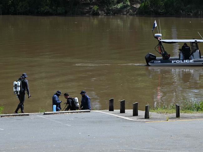 Queensland Police are using both drones and divers to try find the man. Picture: Lyndon Mechielsen/Courier Mail