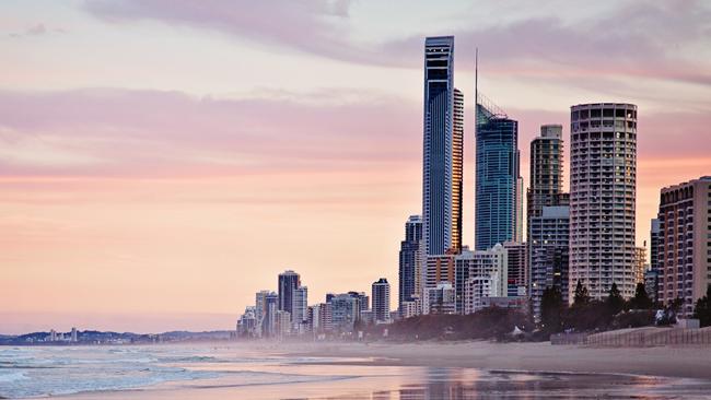 Beautiful scene of the Gold Coast city skyline and ocean, this picture has more brightness and depth of colour