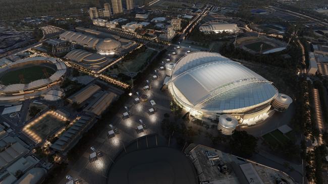 New renders of how Accor stadium would look with a roof. Picture: Venues NSW