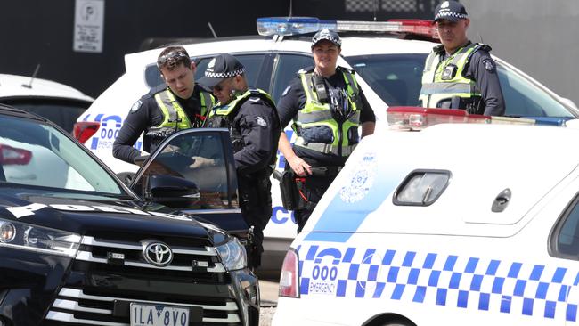 Police and Bomb Response Unit officers have flooded the scene. Picture: AAP Image/David Crosling