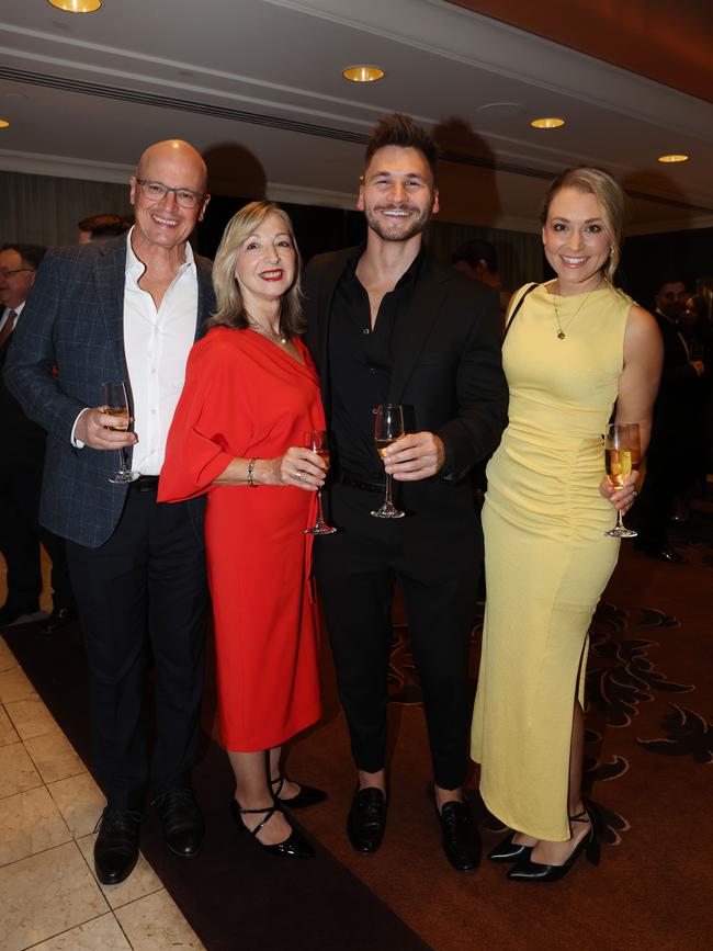 MELBOURNE, AUSTRALIA – MAY 28 2024 Gary Bohmer, Rita Filonjuk, Michael Ramsey, Alicia Johnson at the CommBank Young Hero Awards held at the Langham Hotel in Melbourne. Picture: Brendan Beckett