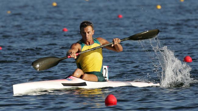 Nathan Baggaley during the men's K1 500 final, flat water event at the 2004 Olympic Games in Schinias near Athens, Greece.