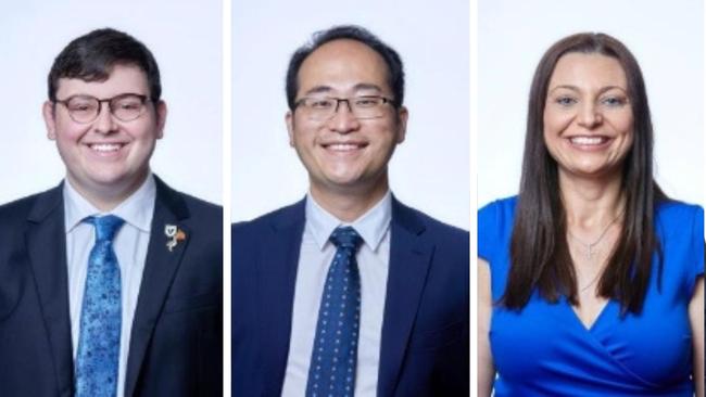 Councillors Riley Munro, Dr John Chew and Marian George have all been forced to stop running in for Campbelltown Council in September elections. Picture: Supplied