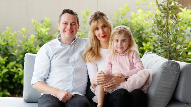 Alicia Genet with her partner Ryan Liddell and daughter Ivy, 4. Picture: Matt Turner