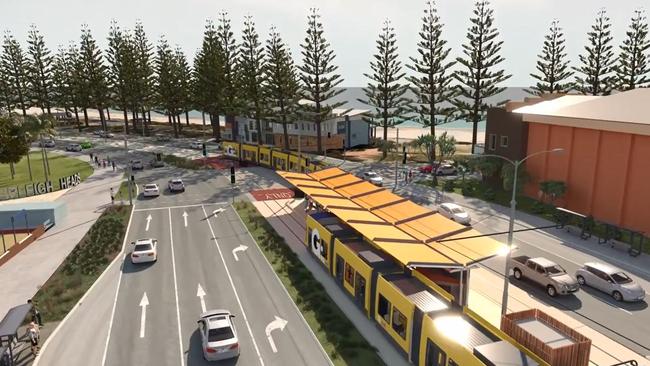 Gold Coast Light Rail Stage 3A — artist impression of Burleigh Heads station.