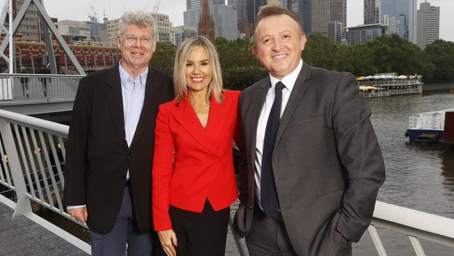 Bill Lang, Ingrid Maynard and Oscar Yildiz are leading a new political party called Victorians Party. Picture: Alex Coppel