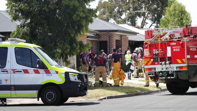 Unit  fire at 20 Ulladulla St in Norlane.Picture: Mark Wilson