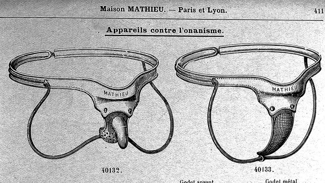 Devices prescribed for treatment of masturbation. Picture: CC BY/Wellcome Collection