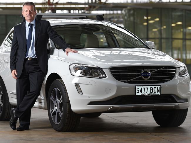 Volvo’s driverless car will be trialled on Australian roads in November. Technical manager for Volvo Car Australia David Pickett with a Volvo XC60. Photo: Naomi Jellicoe