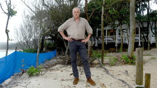 Beach Byron Bay restaurant owner Ben Kirkwood outside his business at Clarkes Beach. Picture: Liana Boss