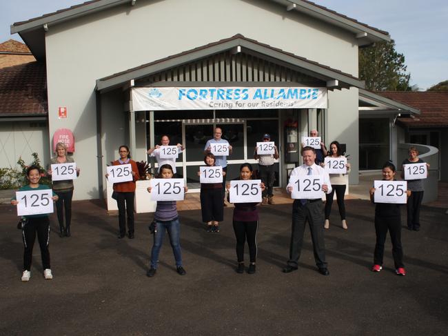 Marking 125 days of no colds, flu or COVID-19 at Allambie Heights Village aged care home. Picture: Supplied.